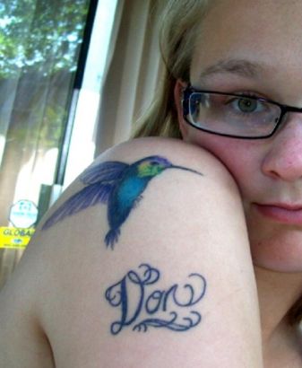Hummingbird Pic Tattoo For Girl